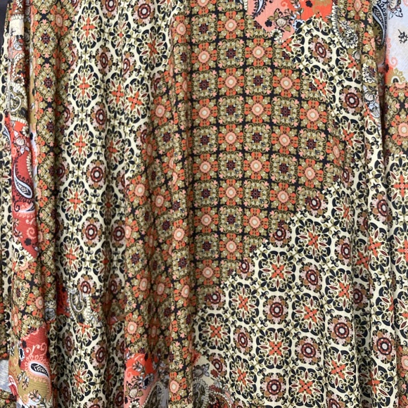 Free People Sz S Mosaic Stay Awhile Maxi Skirt Lined Women’s Green Multi - Picture 3 of 6